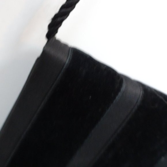 JEAN LOUIS SCHERRER Velvet Satin Stripe Art Deco Evening Bag +Box Vintage - Picture 8 of 15